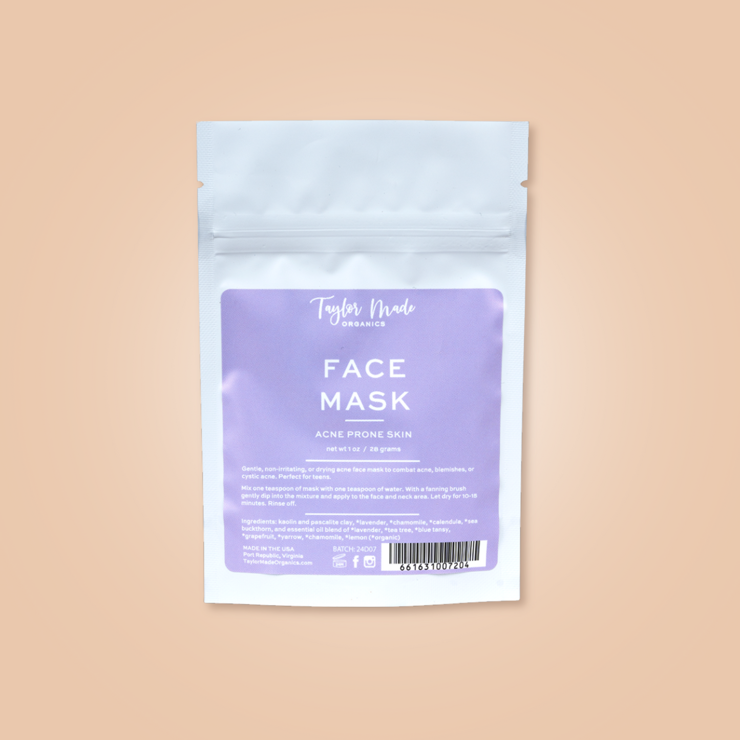 Acne Face Mask | Taylor Made Organics
