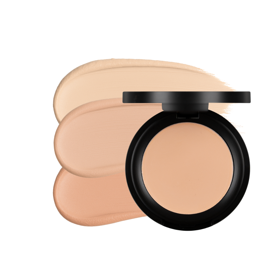 Cream Concealer showing three shades and compact | Taylor Made Organics