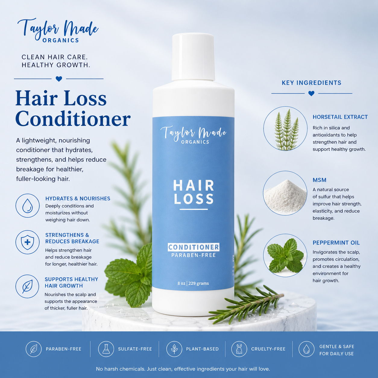 Silk Protein Root Renewal Conditioner | Organic Strength & Growth