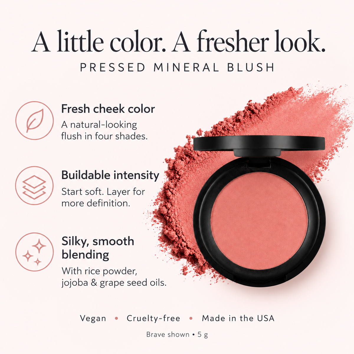 Pressed Mineral Blush Key Benefits | Taylor Made Organics