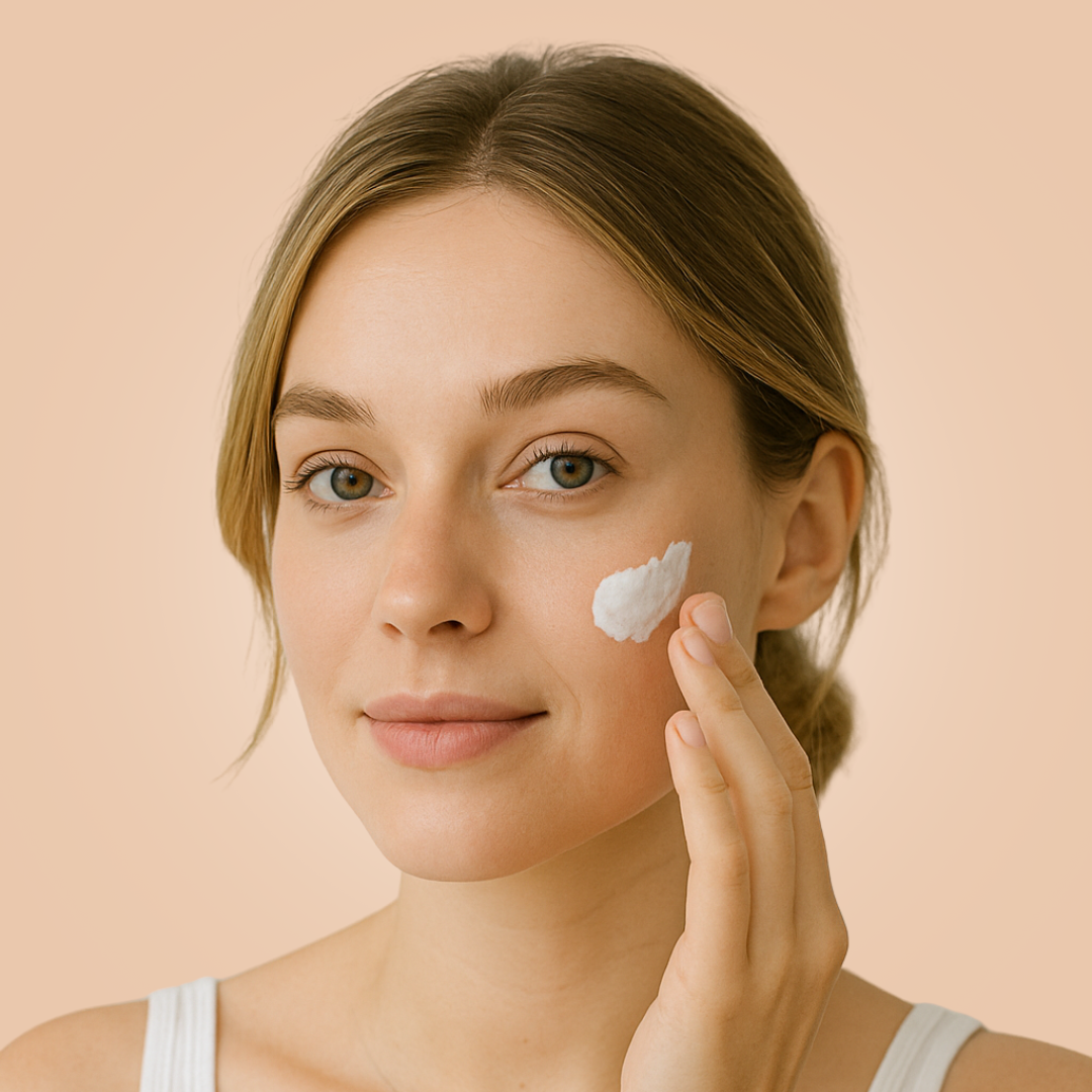 Renew Face Cream with collagen and hyaluronic acid model | Taylor Made Organics