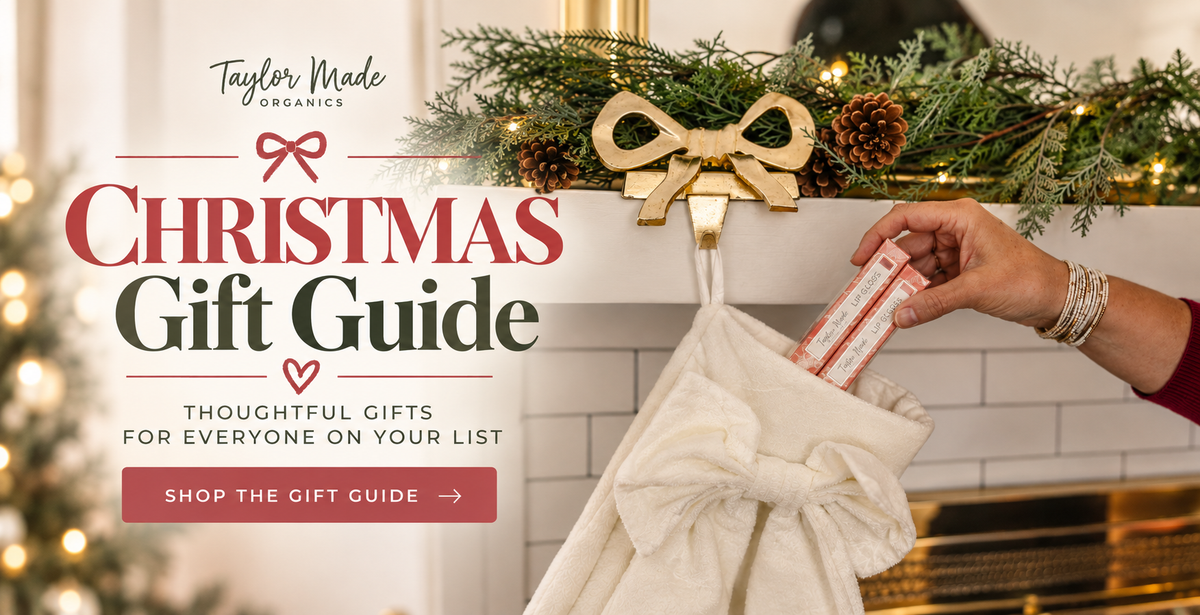 Shop Taylor Made Organics Christmas Gift Guide with gifts ranging from $25 to $200. The guide includes their Top-Rated Gifts.