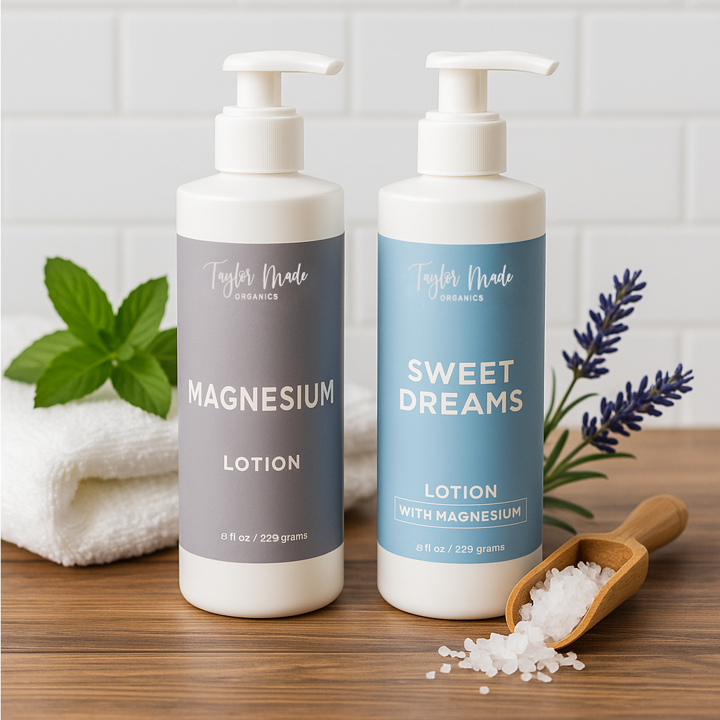 Magnesium vs Sweet Dreams Lotion | Taylor Made Organics