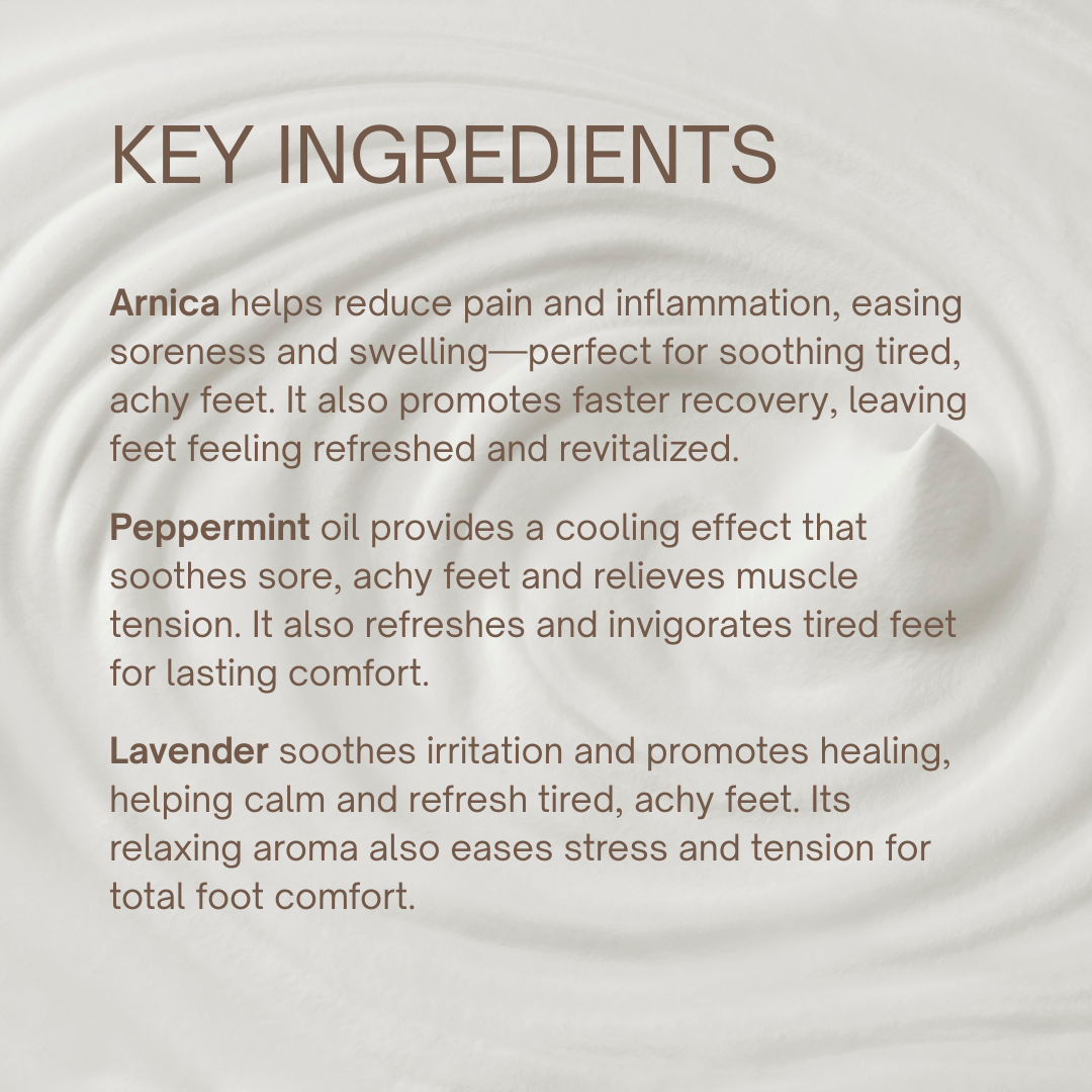 Achy Feet Cream Key Ingredients | Taylor Made Organics