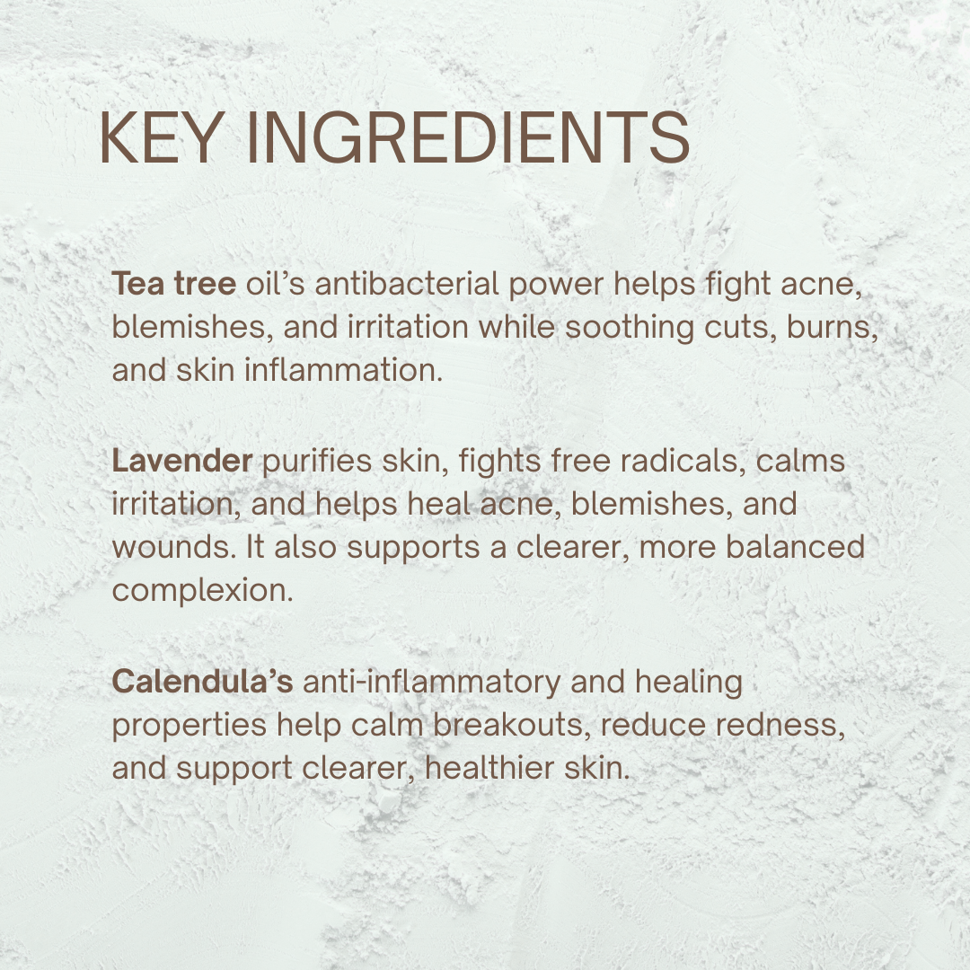 Acne Face Mask Key Ingredients | Taylor Made Organics