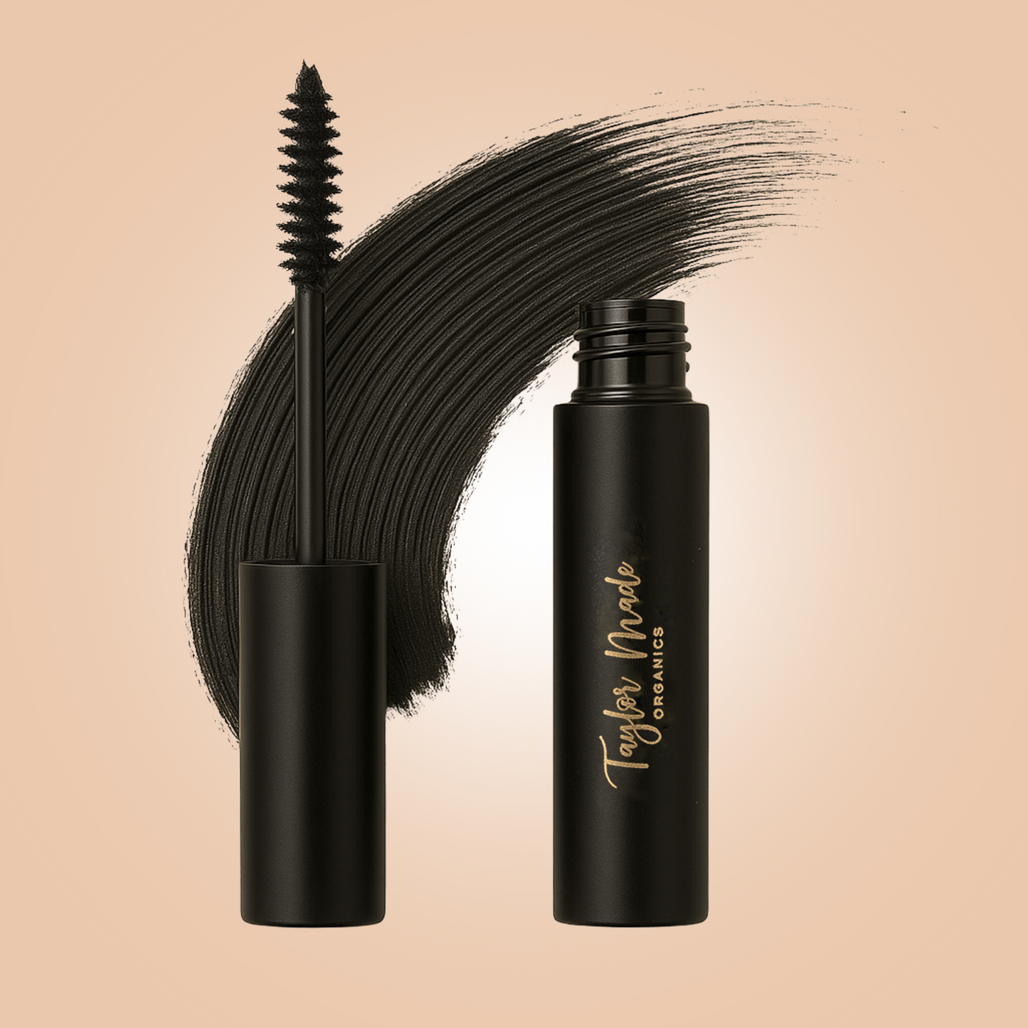 Taylor Made Organics Black Mascara tube – organic, non-toxic makeup made in the USA