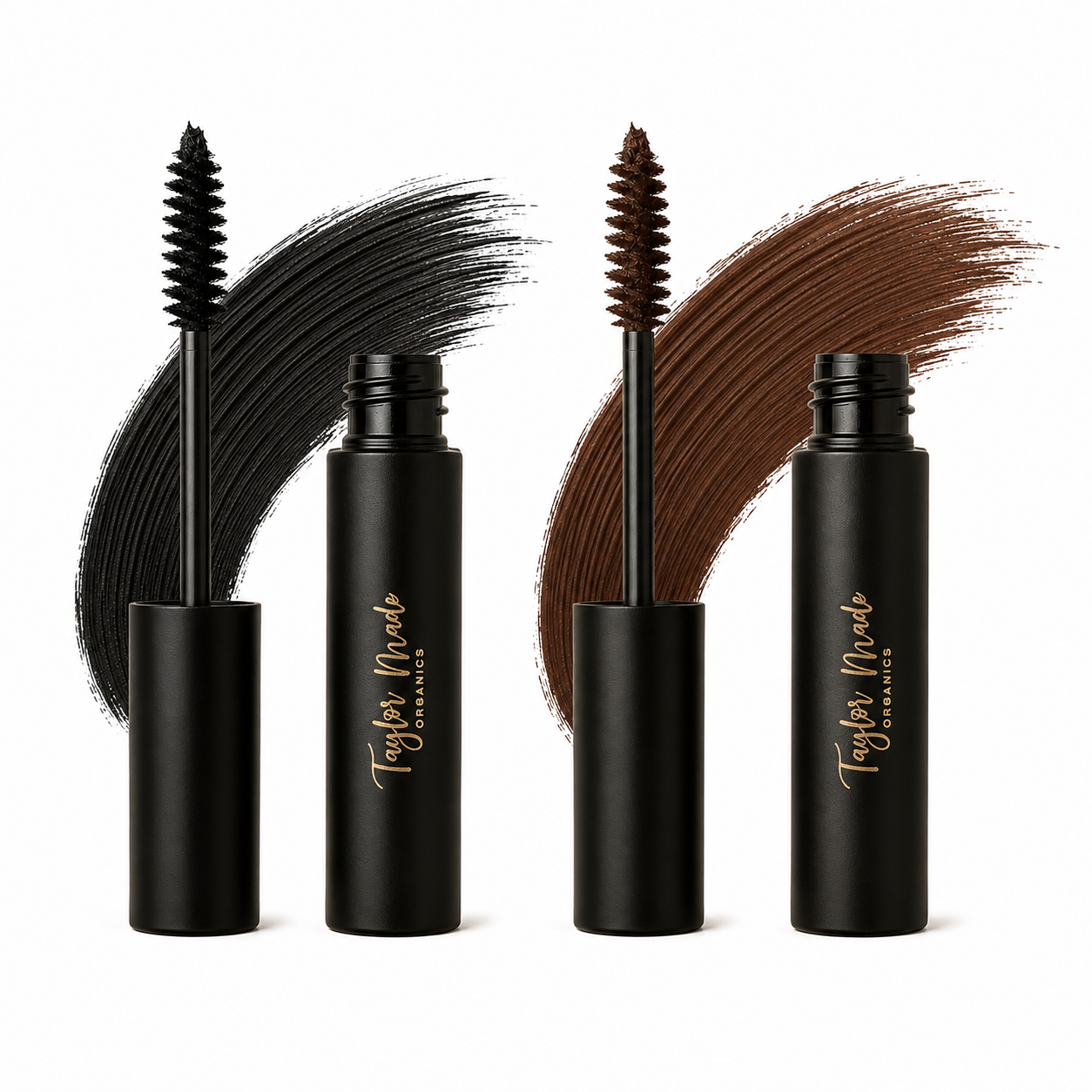 Black and Brown Organic Mascara Color Swatch Dye-free | Taylor Made Organics