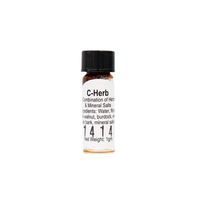 Small bottle labeled C-Herb