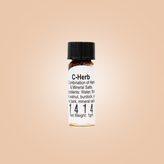 Small bottle labeled C-Herb
