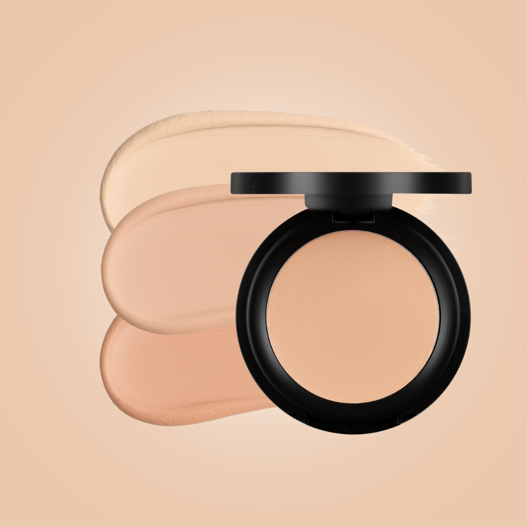 Cream Concealer showing three shades and compact | Taylor Made Organics
