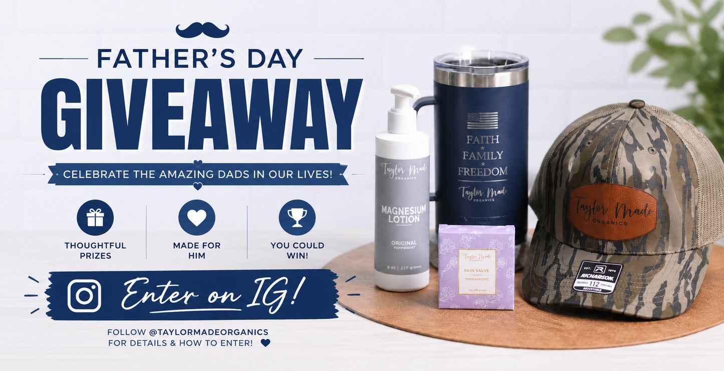 Father's Day giveaway 2026 - Enter to win on Instagram | Taylor Made Organics