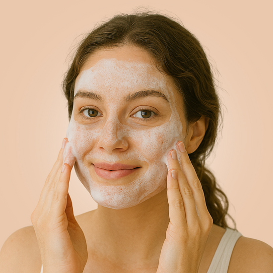 Foaming Face Cleanser model | Taylor Made Organics