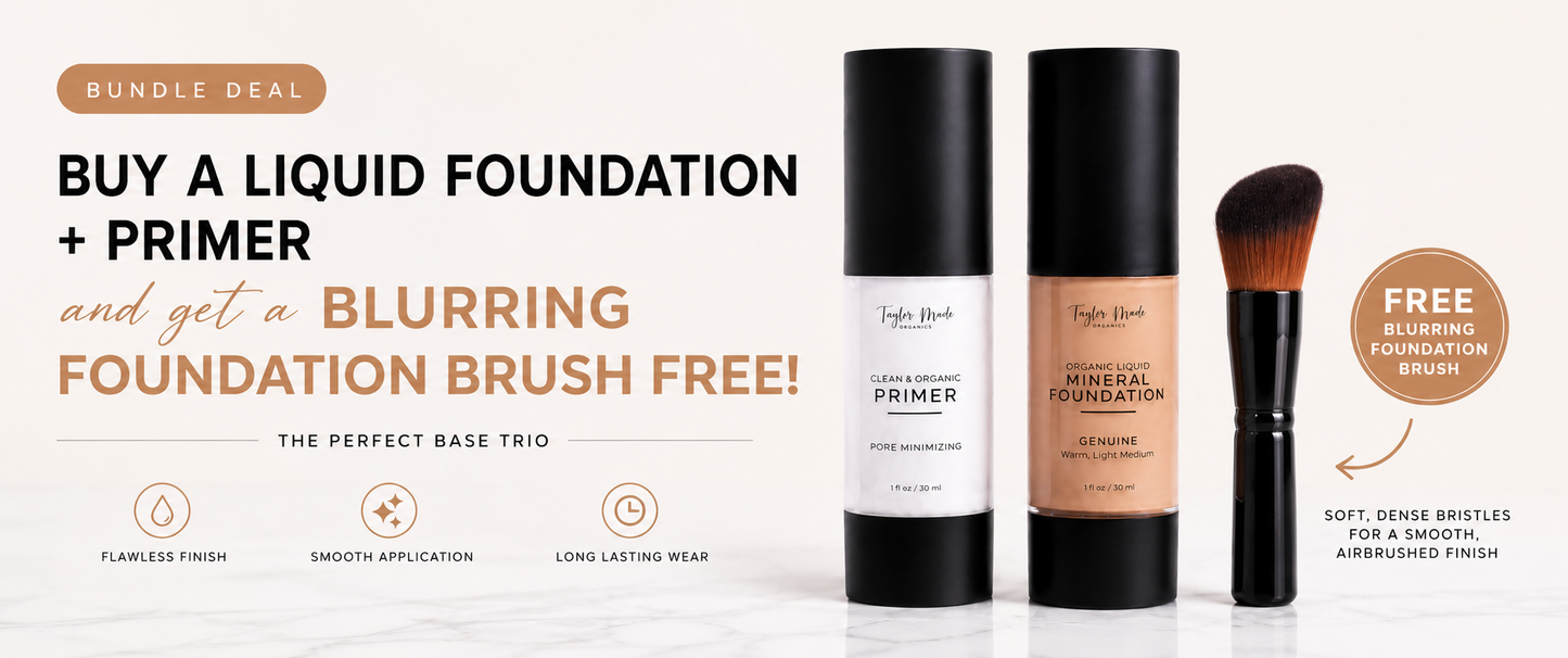 Buy a Foundation + Primer and Get a Free Blurring Foundation Brush  | Taylor Made Organics