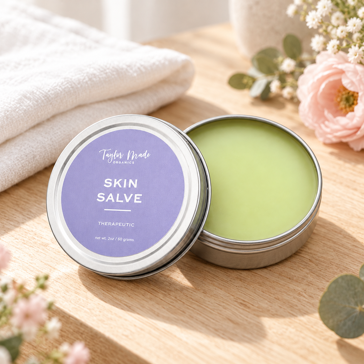 Herbal Skin Salve is the product that started Taylor Made Organics. It was formulated for Christy's daughter who had diaper rash. Made in the USA