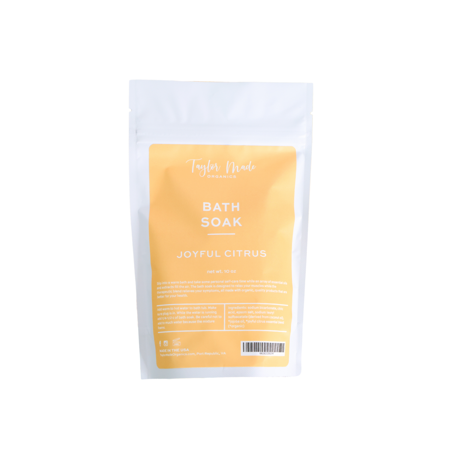 Joyful Citrus Bath Soak with Magnesium | Taylor Made Organics
