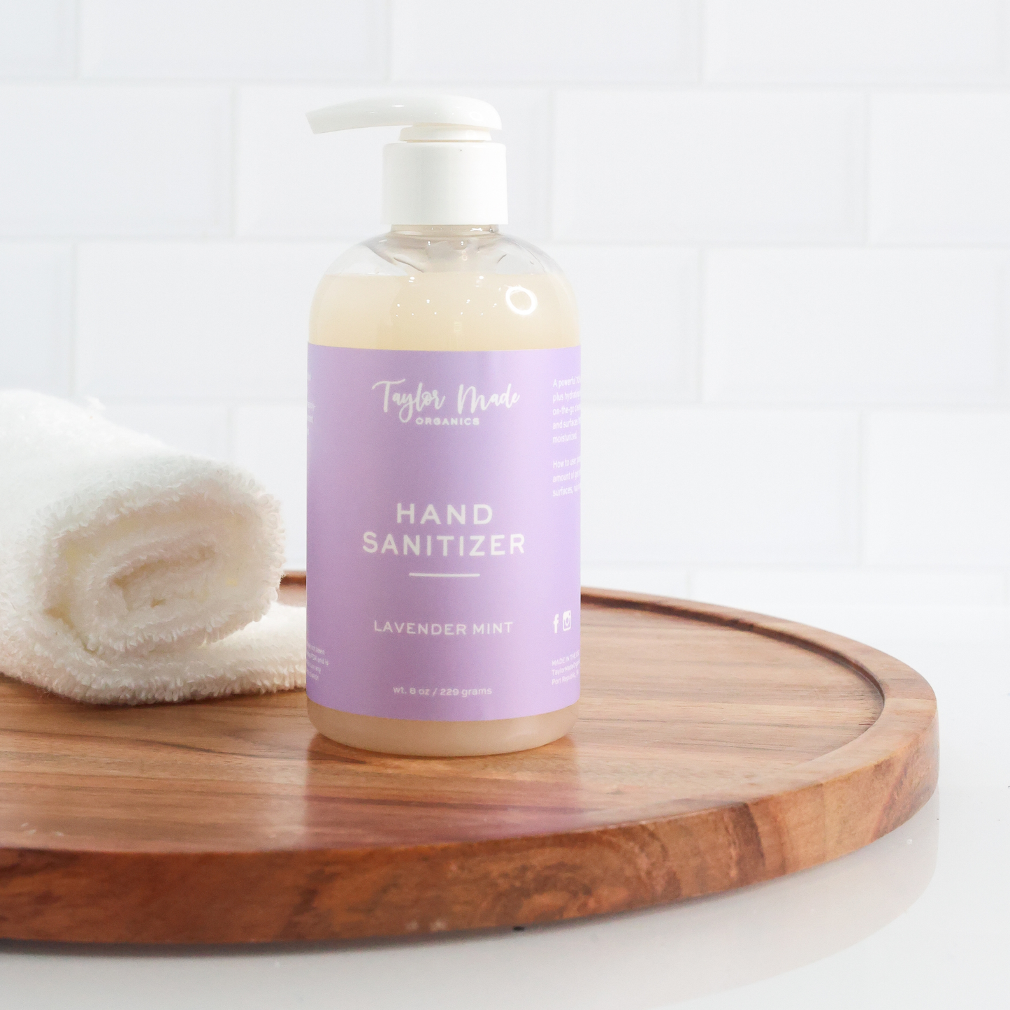 Lavender Mint Hand Sanitizer 8oz | Taylor Made Organics