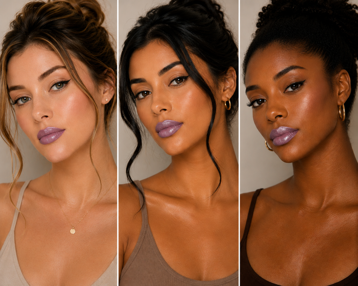 Lila lipstick model | Taylor Made Organics