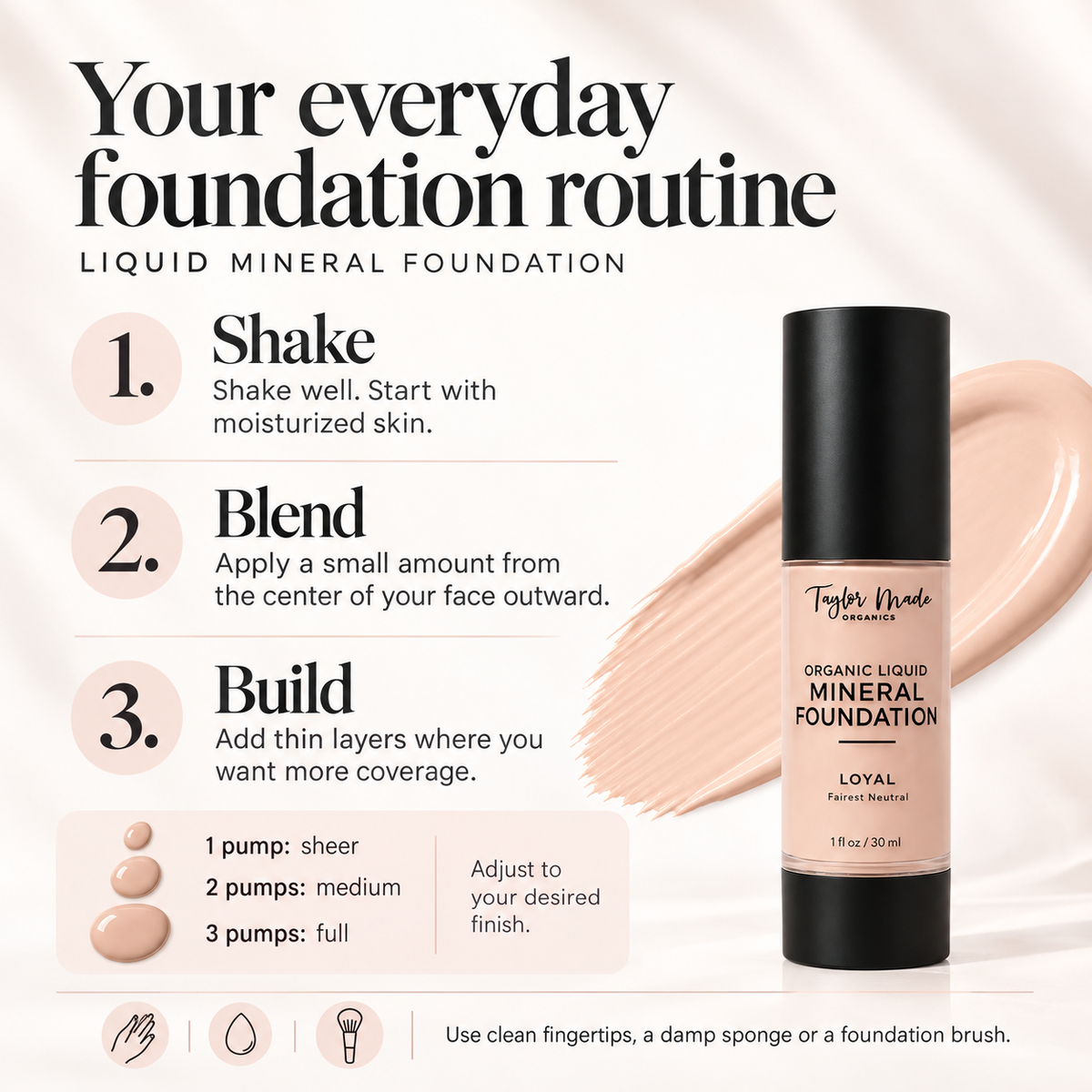 Liquid Mineral Foundation How to Use | Taylor Made Organics