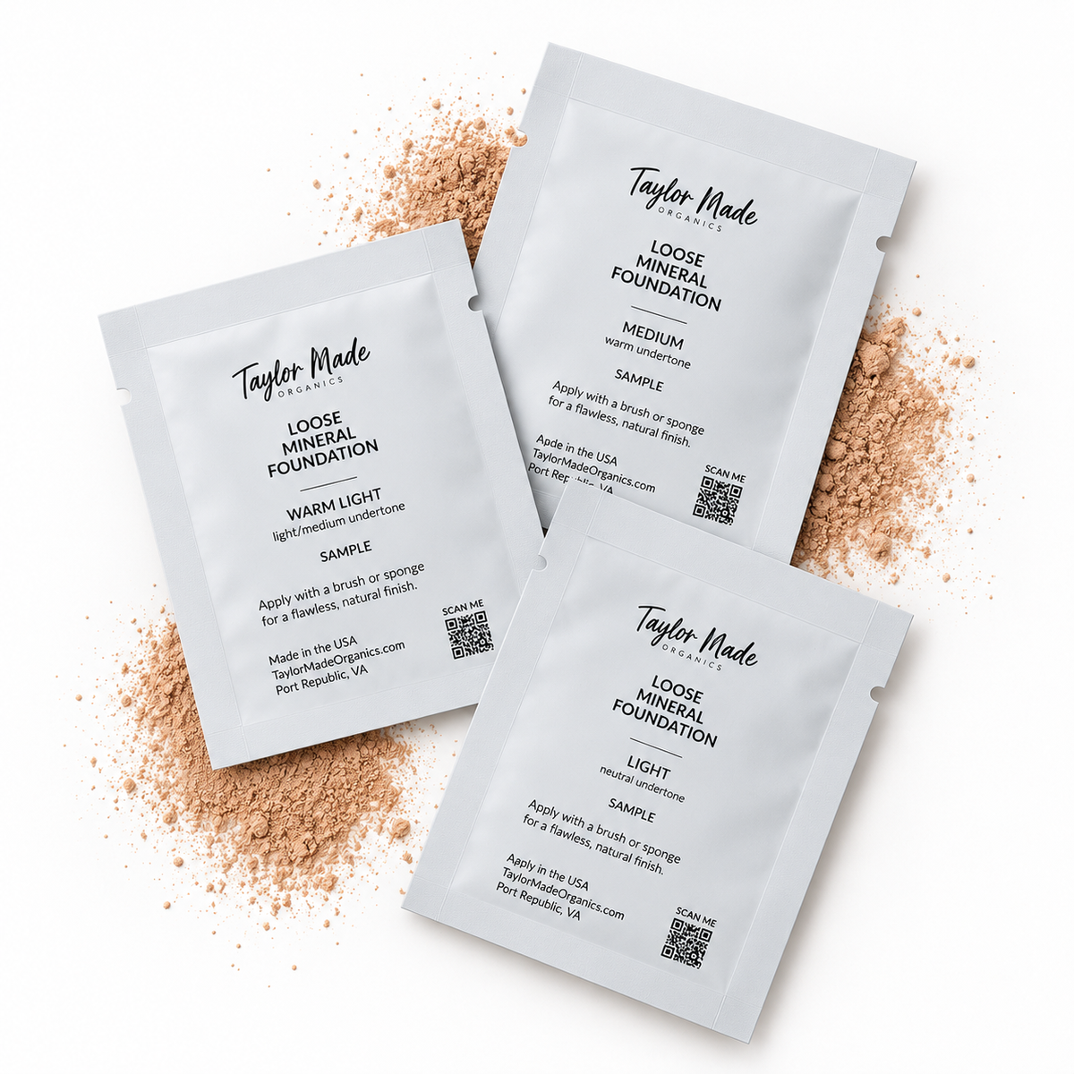 Try before you buy Loose Mineral Foundation Discover Set | Taylor Made Organics
