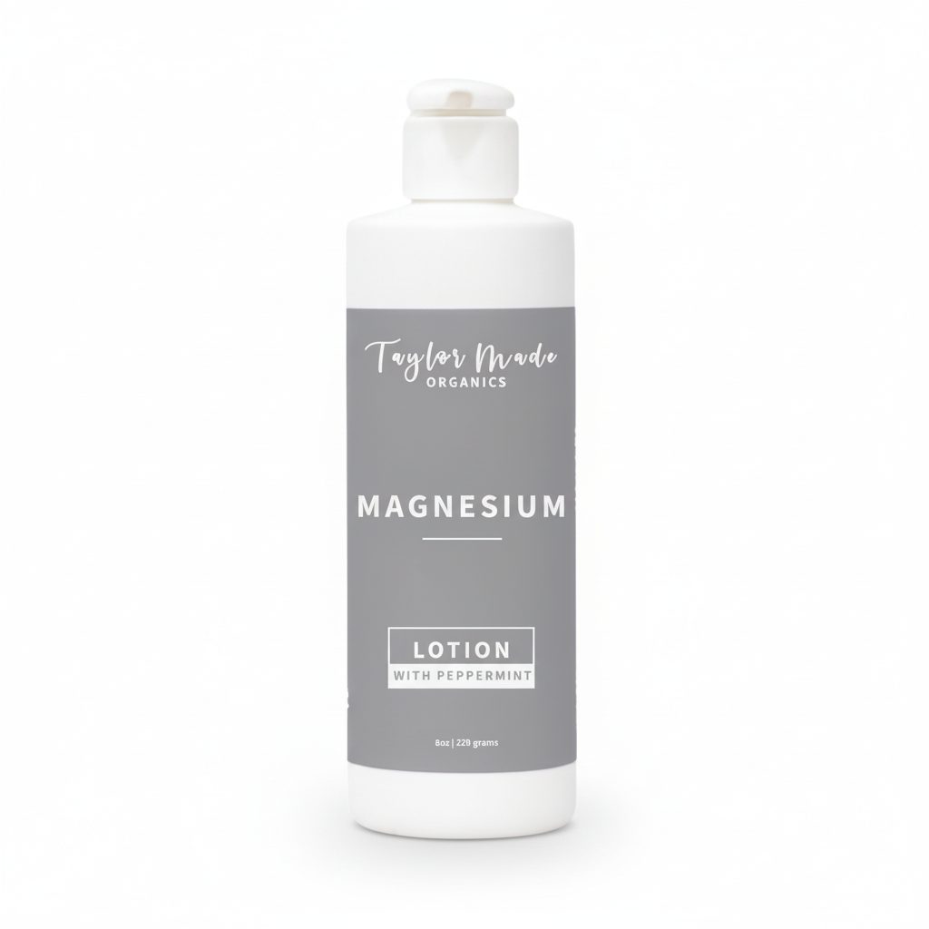 Magnesium Lotion muscle cramps | Taylor Made Organics