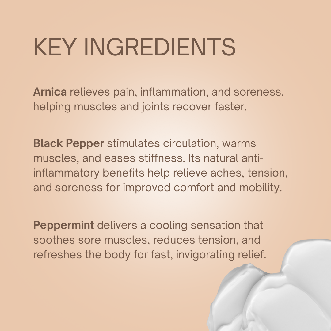 Muscle Ease Lotion Key Ingredients | Taylor Made Organics