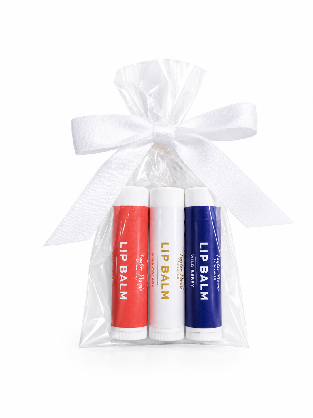 Patriotic Lip Balm Gift Set for America's 250th - cherry almond, pina colada, and wild berry | Taylor Made Organics