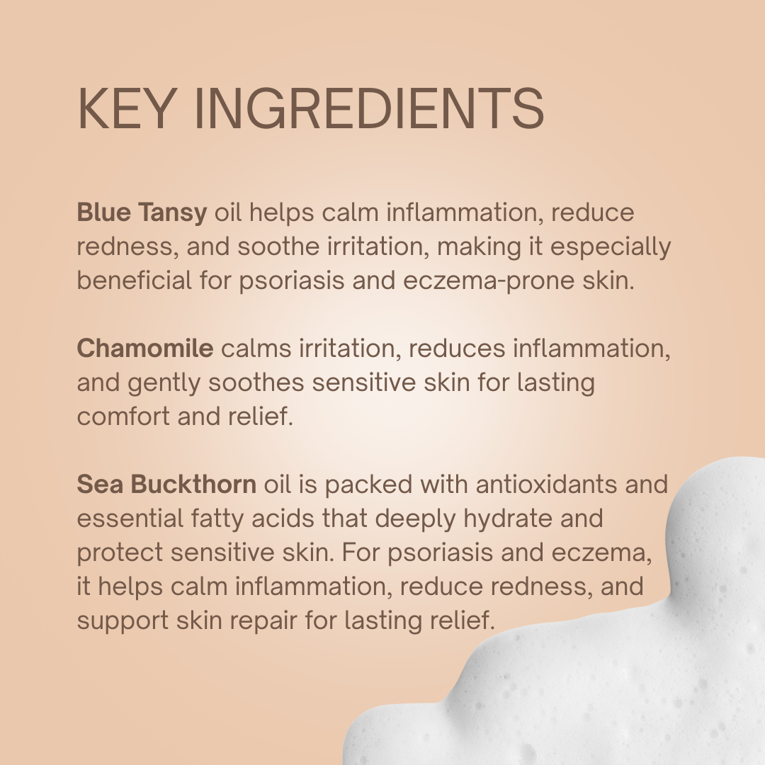 Psoriasis Eczema Body Wash Shampoo Key Ingredients | Taylor Made Organics