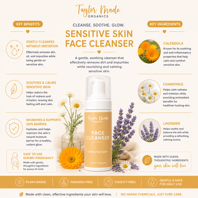 Face Cleanser for Sensitive Skin Key Ingredients | Taylor Made Organics