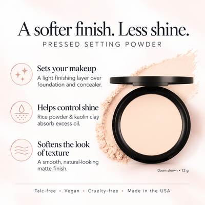 Organic Pressed Setting Powder Key Benefits  Infograph | Taylor Made Organics