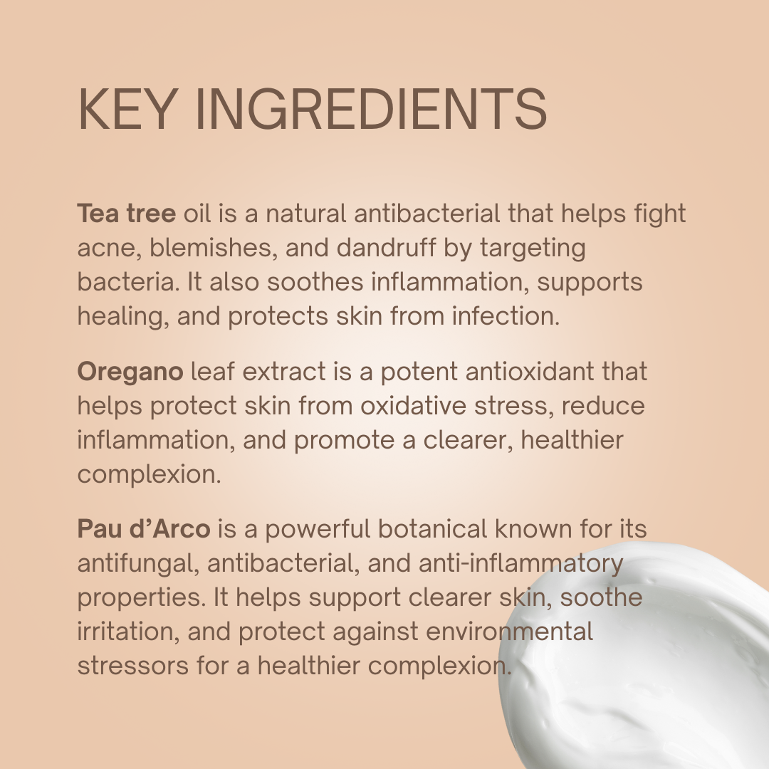 Tea Tree Cream with Pau d'Arco Key Ingredients | Taylor Made Organics