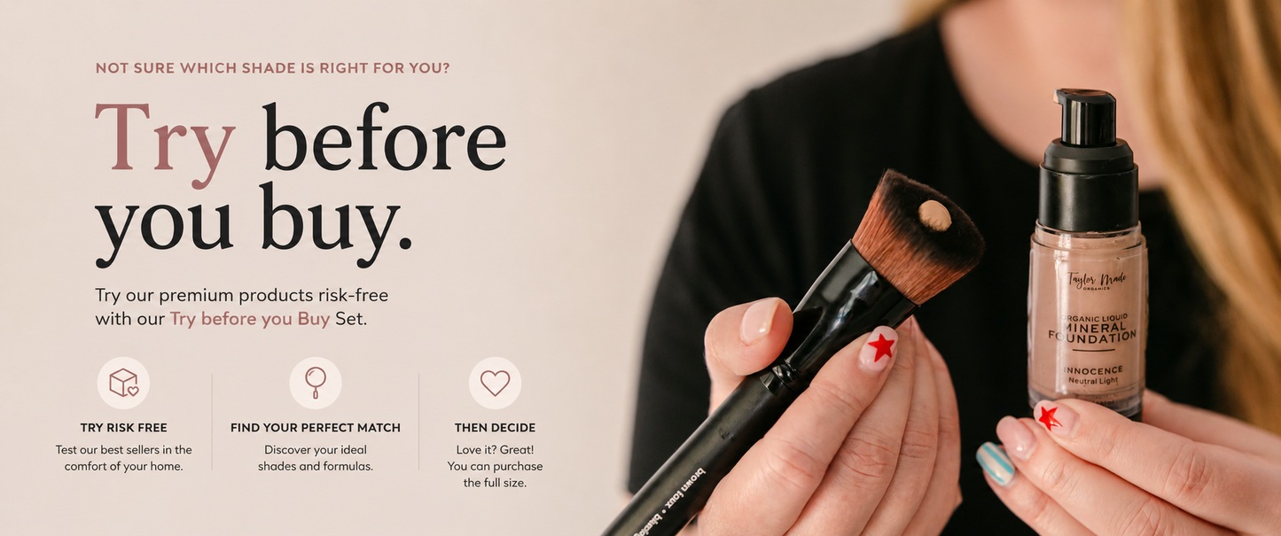 Try before you buy Makeup Samples | Taylor Made Organics