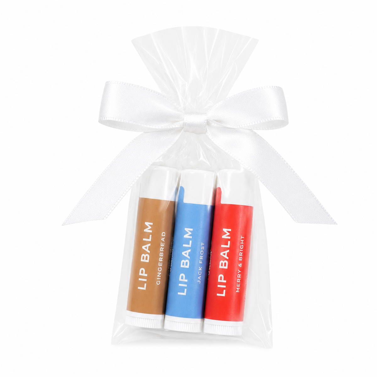 Winter Lip Balm Set with Gingerbread, Jack frost, and Merry & Bright. Rate 100% on the Yuka app. Taylor Made Organics