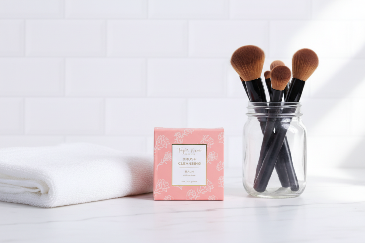 Brush Cleansing Balm with glass jar