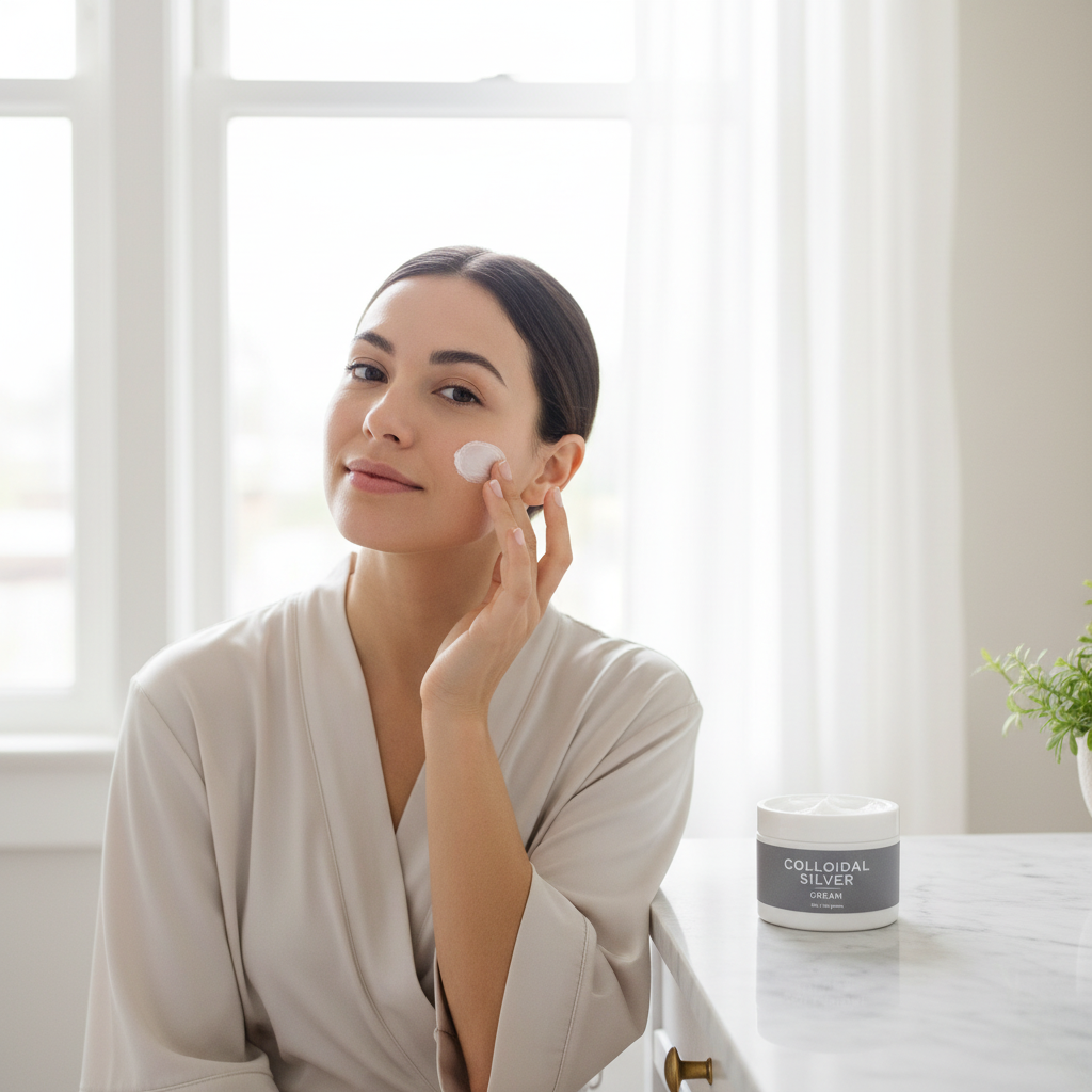 Colloidal Silver Cream window scene