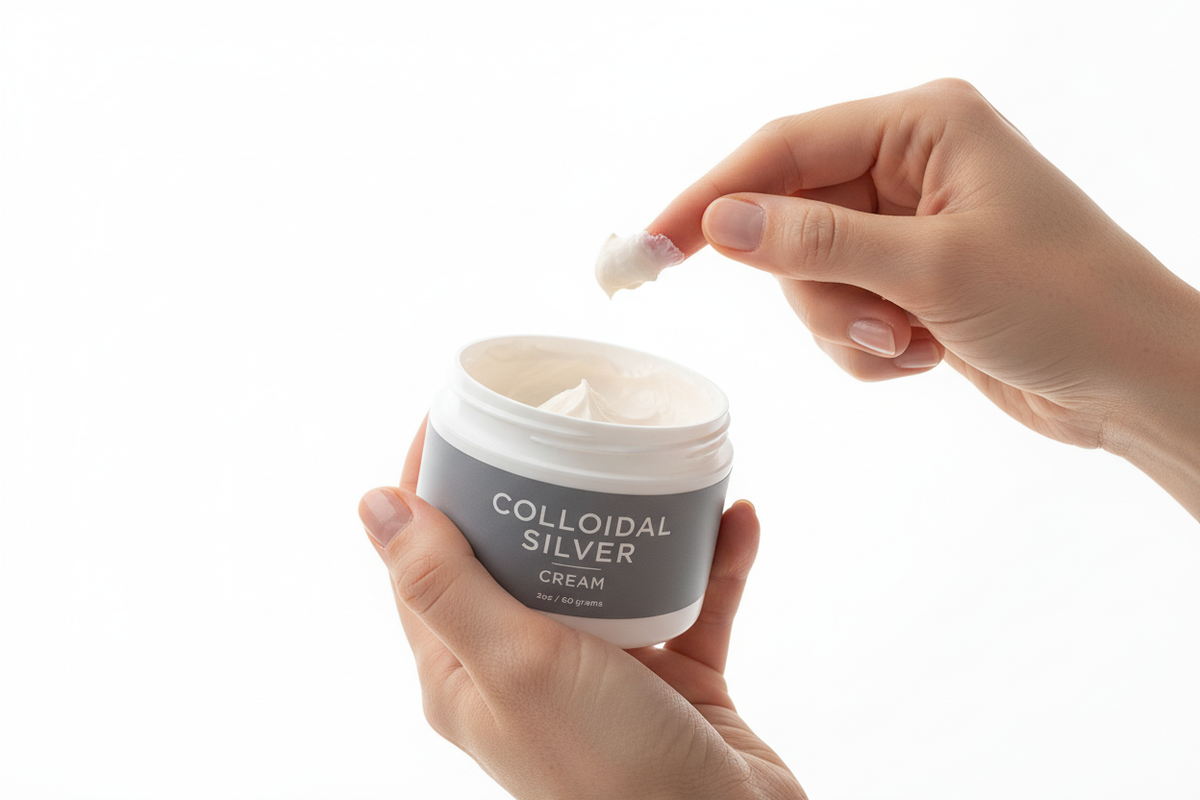 Scooping Colloidal Silver Cream